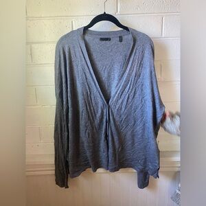 ATM Anthony Thomas Melillo Gray Swing Cardigan Ribbed Sleeve M